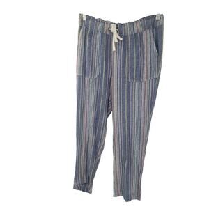 Juniper & Lime Striped Linen Blend Pants - Size Medium